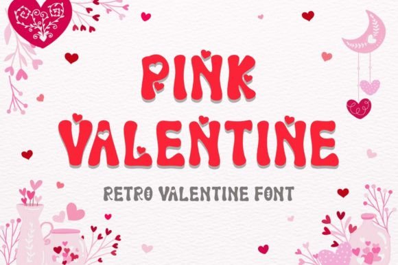 Pink Valentine: A Retro Display Font with Heart